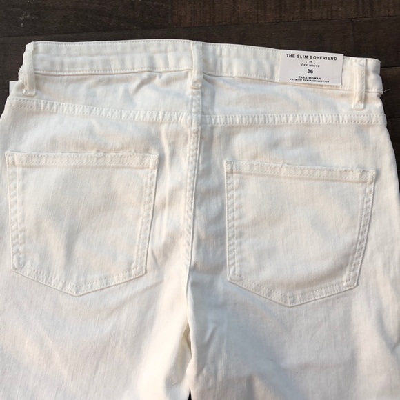 Zara Woman Off White The Slim Boyfriend Straight Leg Jeans Size 4 - Picture 7 of 10